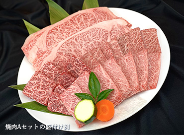 焼肉Aセットの盛り付け例